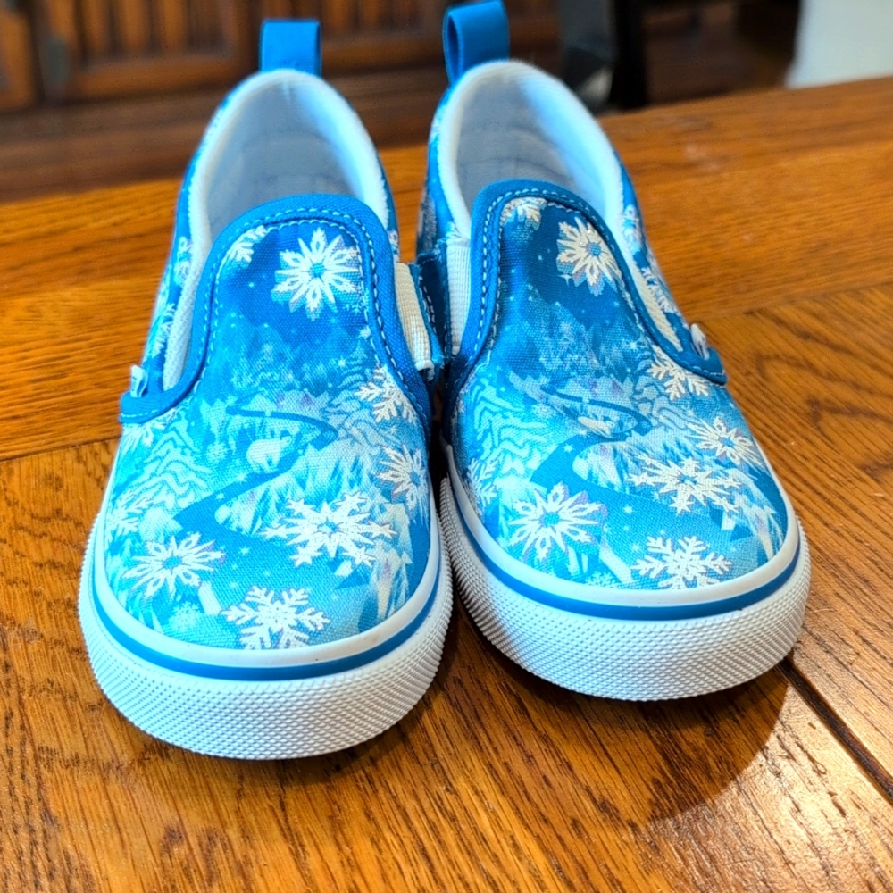 Vans CLASSIC SLIP-ON V KIDS 'SNOWFLAKES - WINTER WONDERLAND size 10 new